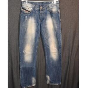 Diesel Jeans Men's 32 (33x31 actual) Distressed Denim Italy Made Heavy Wash